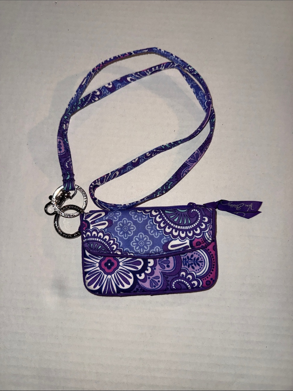 Vera Bradley Purple Paisley Mini Crossbody Cardholder